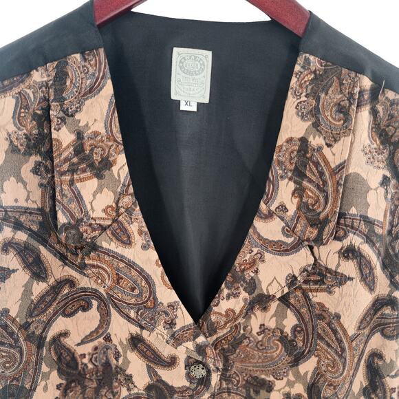 WAH Maker True West Paisley Women’s Vest Arizona Brown Tan XL Polyester - Picture 4 of 14
